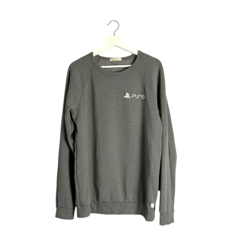 Marine Layer PS5 Men's Grey Pullover Crewneck Fleece Sweatshirt Size Medium